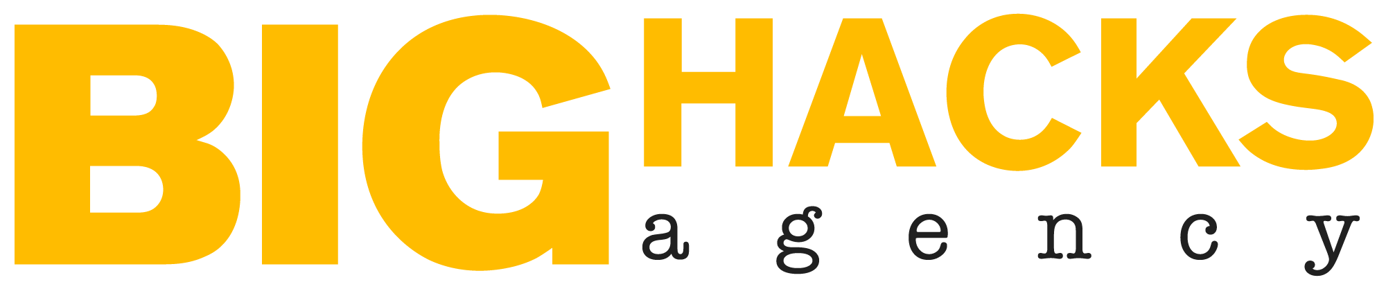 agencia BIGHACKS logo amarillo con gris