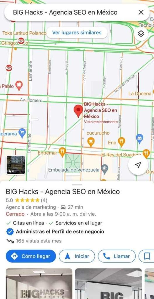 big hacks agencia seo en google maps