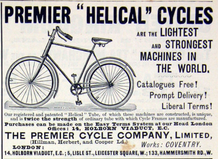 anuncio publicitario de bicicleta antiguo