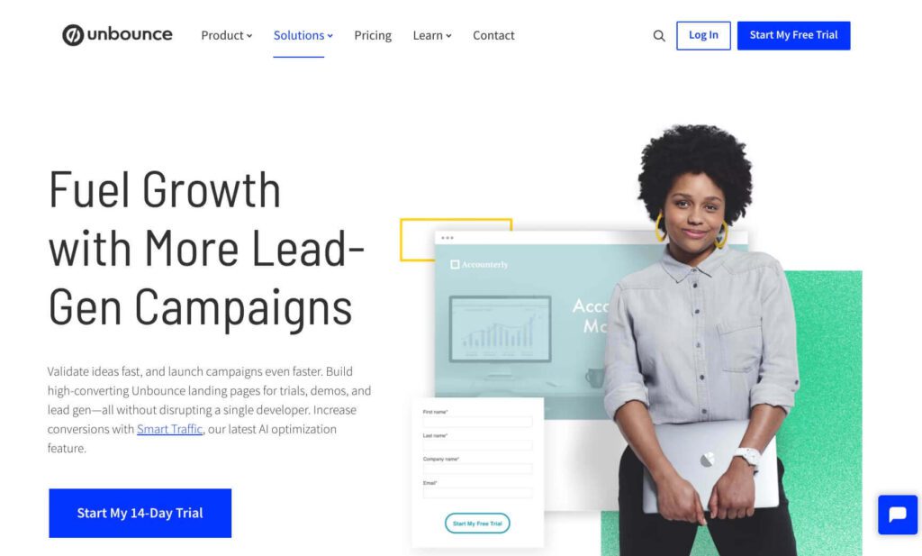 landing page unbounce
