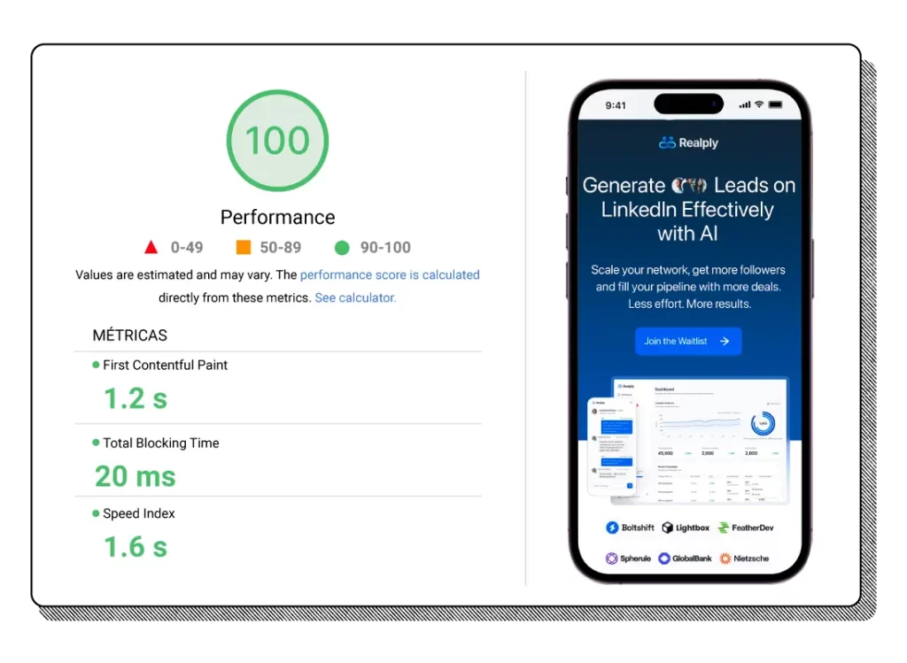 Landing Pages de carga rápida