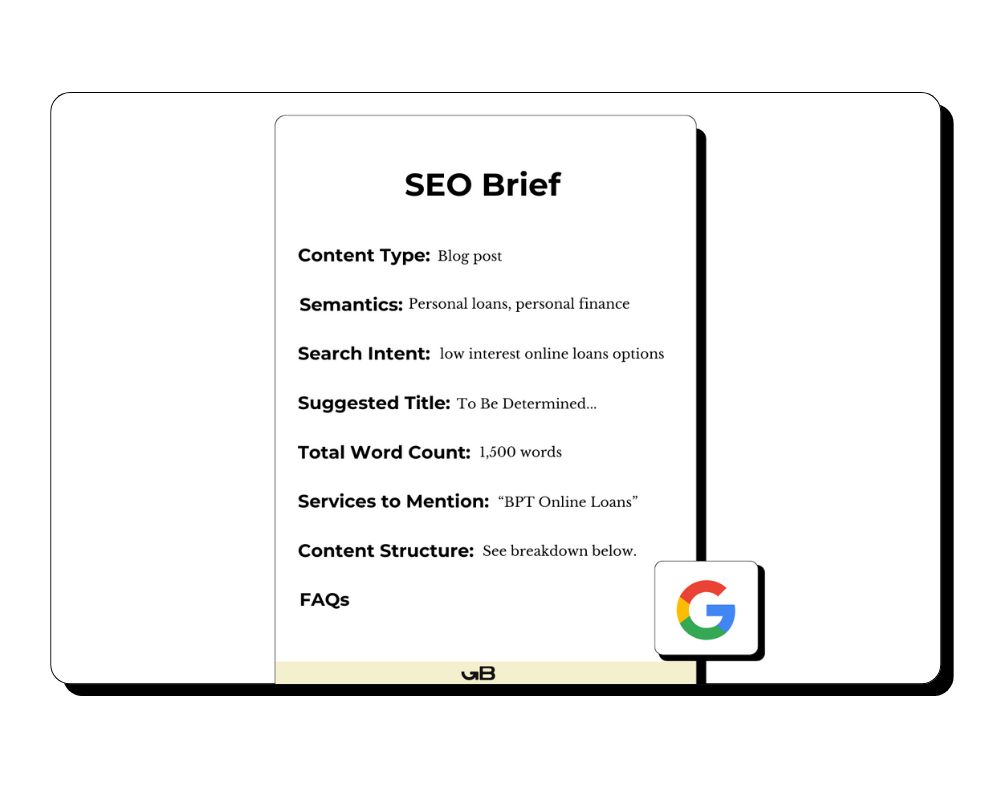 servicio de redacción SEO: briefs seo